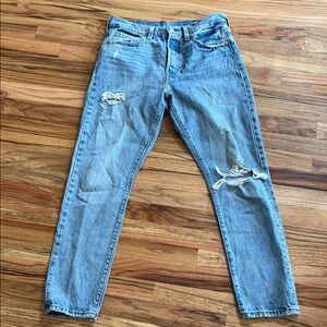Vintage Women’s Levi’s 501s 29w 30l Blue Distressed Jeans
